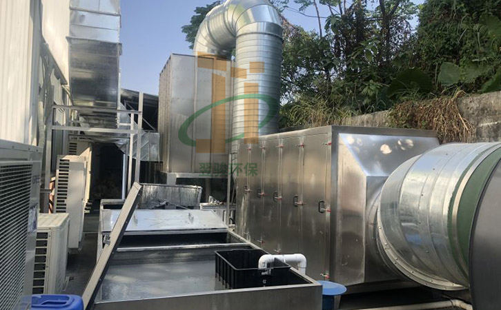 噴漆廢氣處理設備混動氣旋塔+活性炭吸附器定制生產安裝