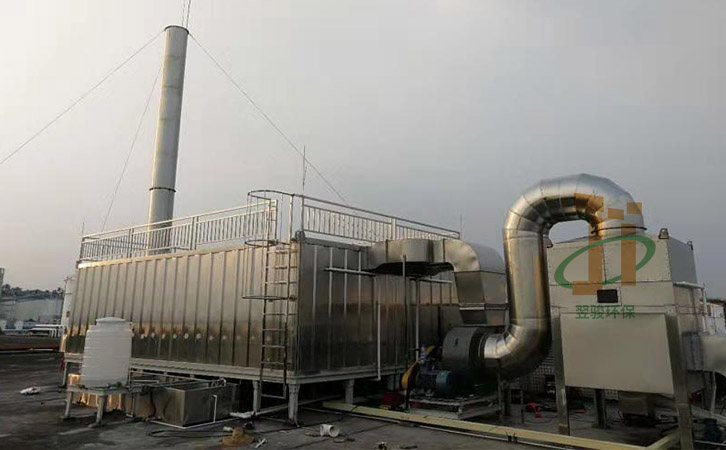 氣旋混合噴淋塔+生物濾池除臭設備廢氣處理工程案例